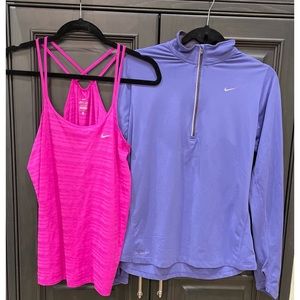 Nike Set / Dri-Fit / Half Zip + Tank  / Size:Jacket=Medium & Tank=Large